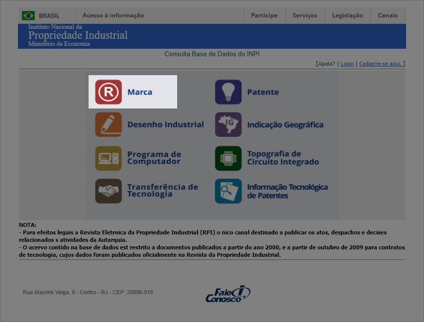 Step 2 - Click on the Marcas. button