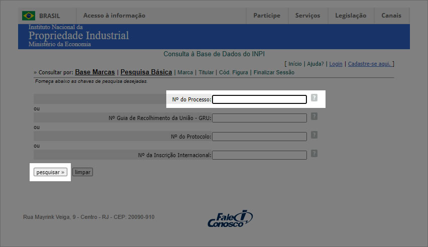 Step 3 - Enter your case number and then click Pesquisar.